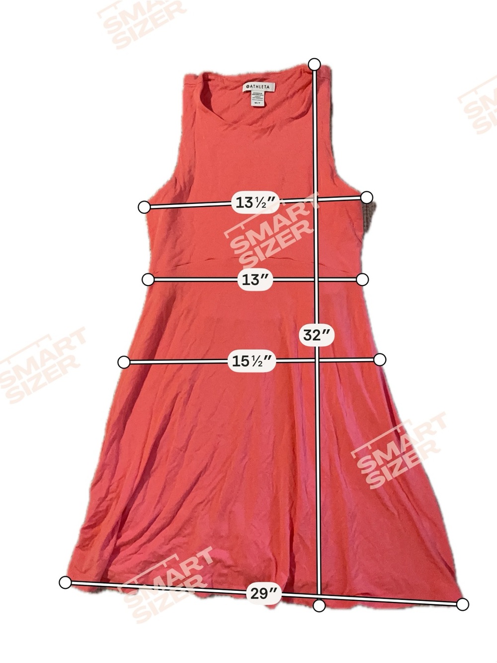 Athleta Santorini Thera Lightweight High-Neck Coral Dress- Size M - Picture 5 of 5